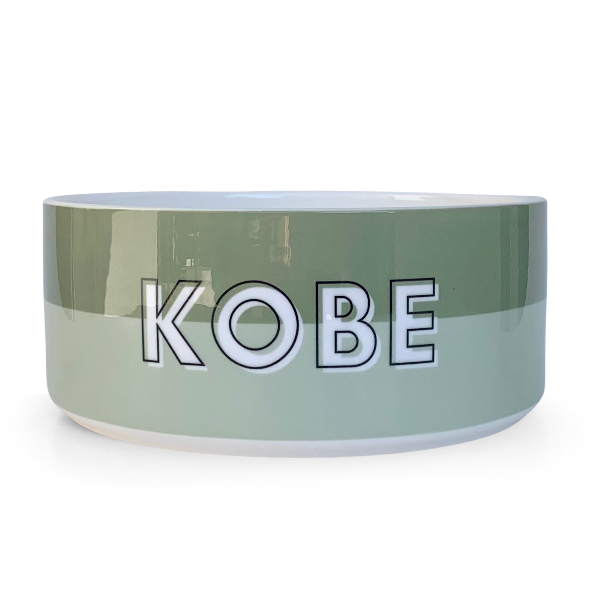 Custom Color Duo Dog Bowl (Sage / Artichoke)