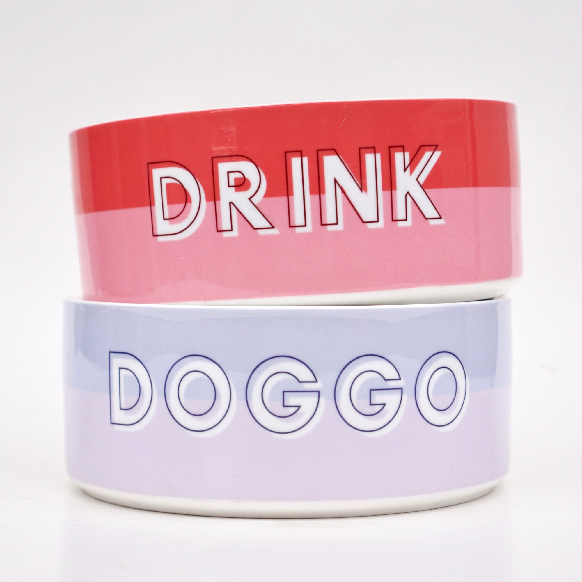 Custom Color Duo Dog Bowl (Coral / Millennial Pink)