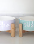 Elevated Bamboo Dog Bowl Stand